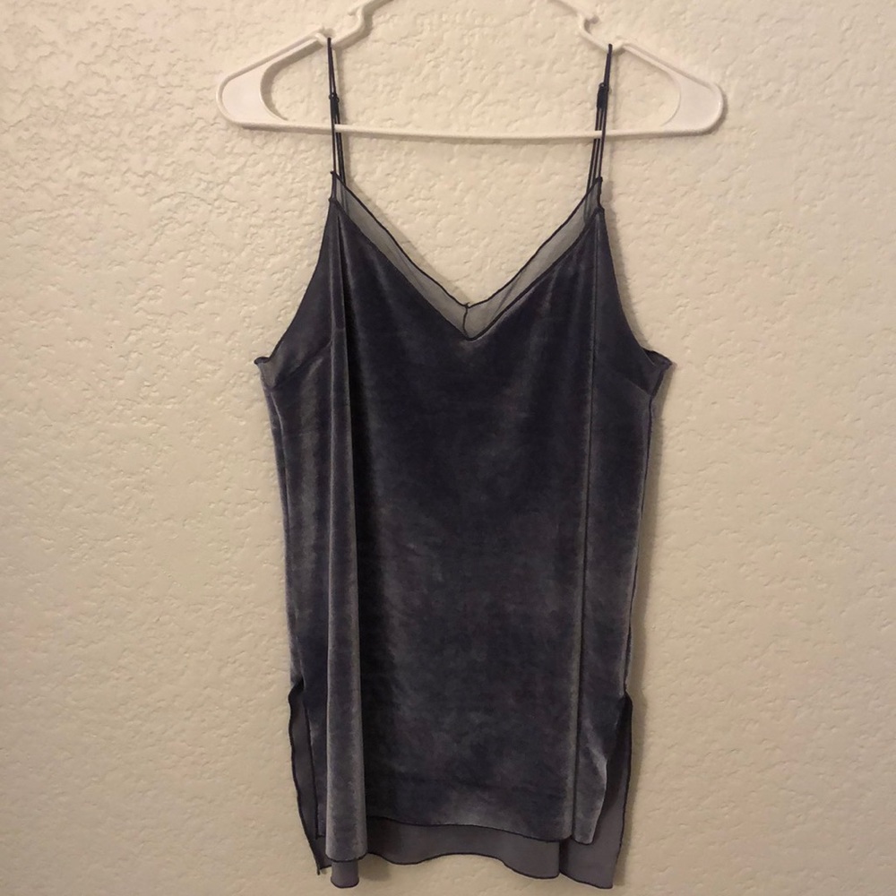 Free People Periwinkle velvet tank top